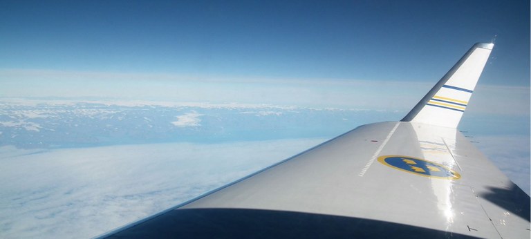 Government plane's wing