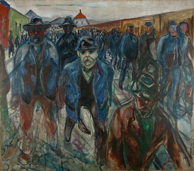 Edvard Munch painting of workers