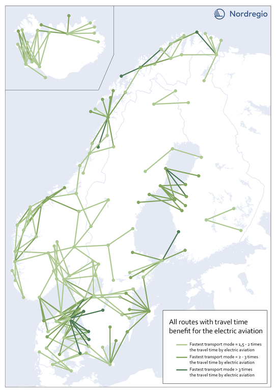 Electric plane routes