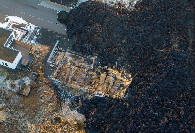 Grindavík burned house