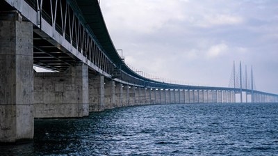 The Öresund Bridge is 20, and gets a sub-sea equivalent