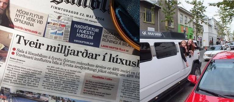 Morgunbladid and limousine Photo: Björn Lindahl