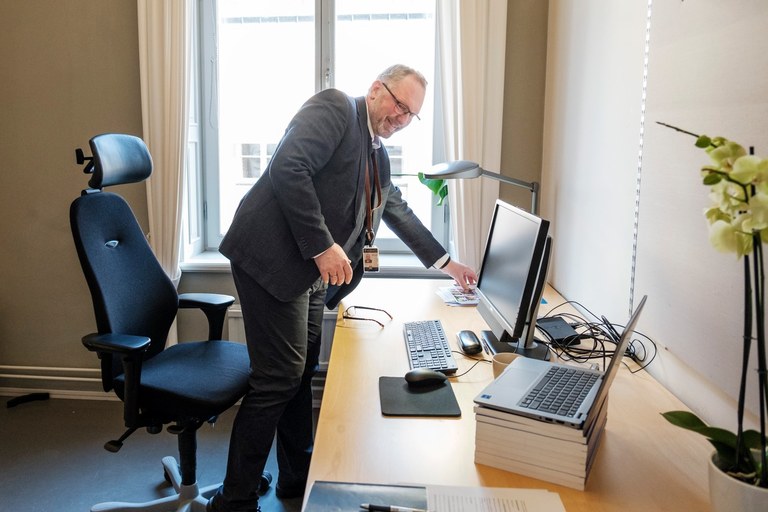 Finn Ola Jølstad kontor Foto: Marcus Gustafsson